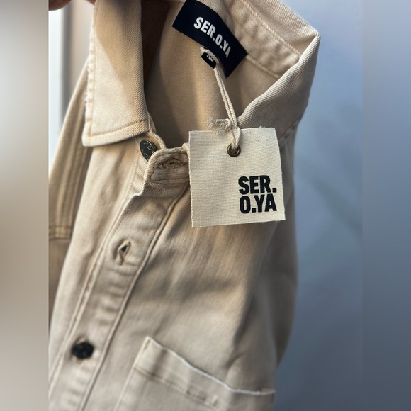 SER.O.YA Alex Shirt Unisex Jeans Jacket Size XS in Fawn NWT - Picture 9 of 9